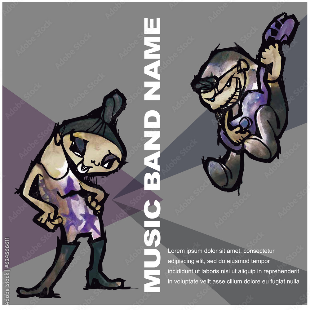 Its an illustration that matches the bands CD jacket. Vocals with malicious expressins and the base of anger Its an illustration that matches the bands CD jacket. Vocals with malicious expressins and the base of anger
