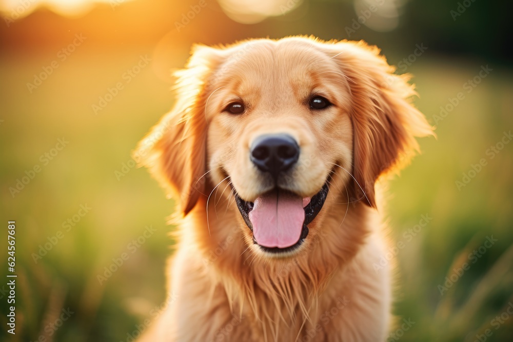 Happy dog smiles. ai generative