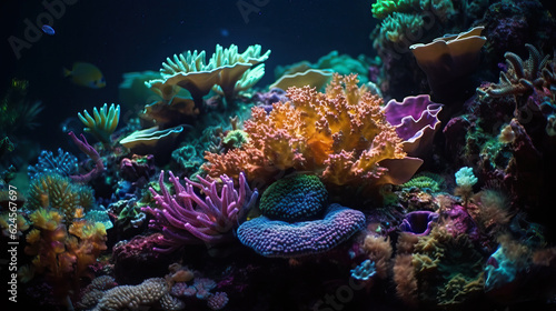 Underwater landscape reef background. Generative AI