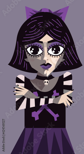 dark cool emo teen girl