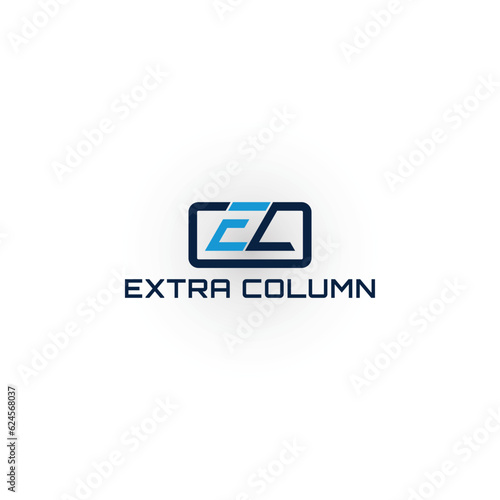 Abstract the initial letter EC or CE in blue color isolated on white background. Simple Blue EC initial Logo designs template applied for outdoor kitchen and cabinets business logo design inspiration.
