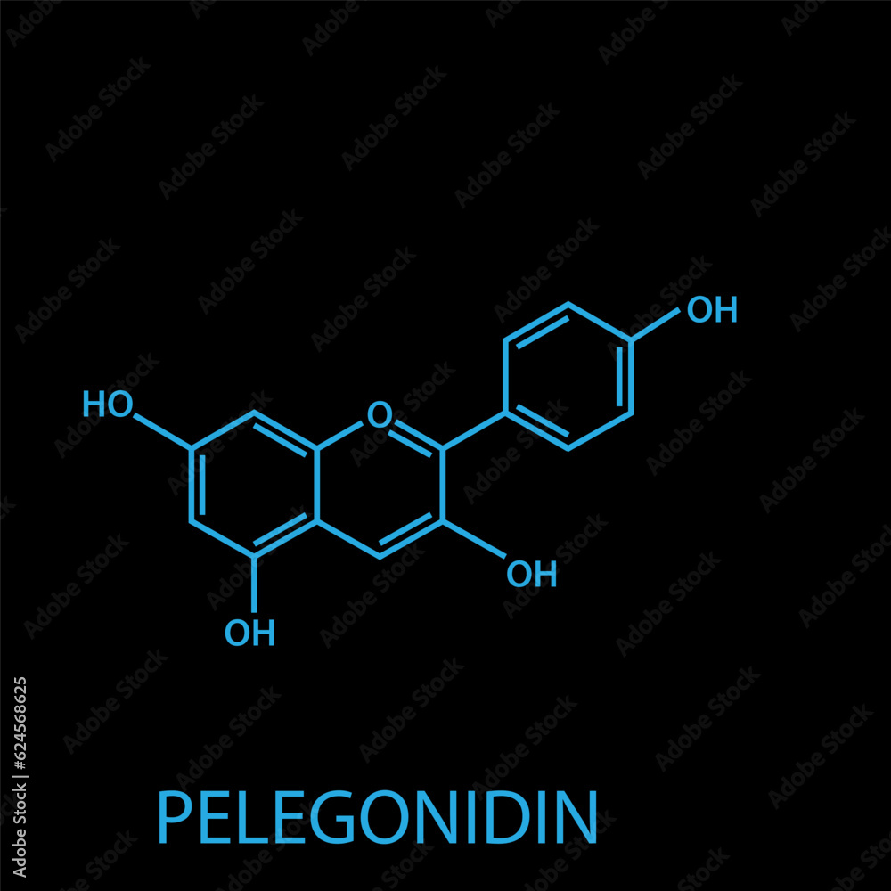 Fototapeta premium Chemical structure formula flat style illustration