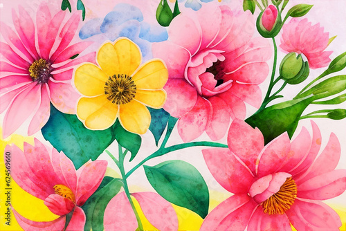 Beautiful abstract colorful floral illustration © yang