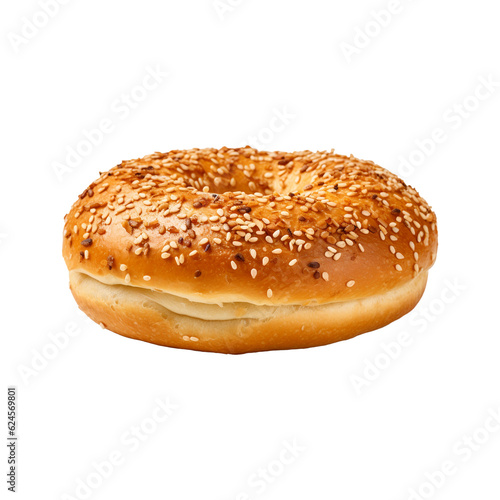 bun with sesame seeds isolated on transparent background