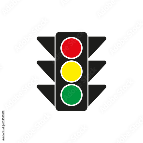 Traffic light icon. Vector illustration. EPS 10.