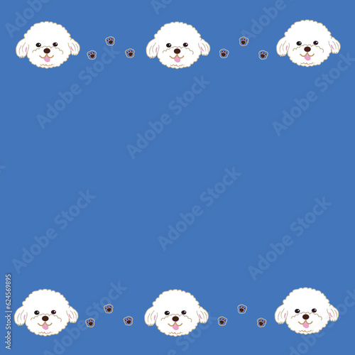 The dog background in blue color