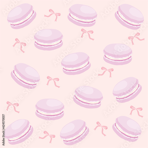 pattern with pink macaroons