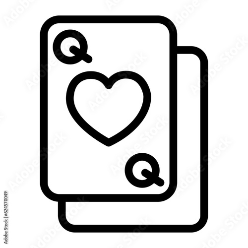 queen of hearts line icon