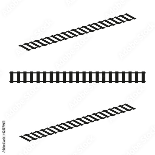 Railroad, train track. Metro, subway path. Vector illustration. EPS 10.