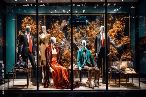 Wallpaper Mural Luxury store window with mannequins in designer clothes, designer store interior, Generative AI Torontodigital.ca