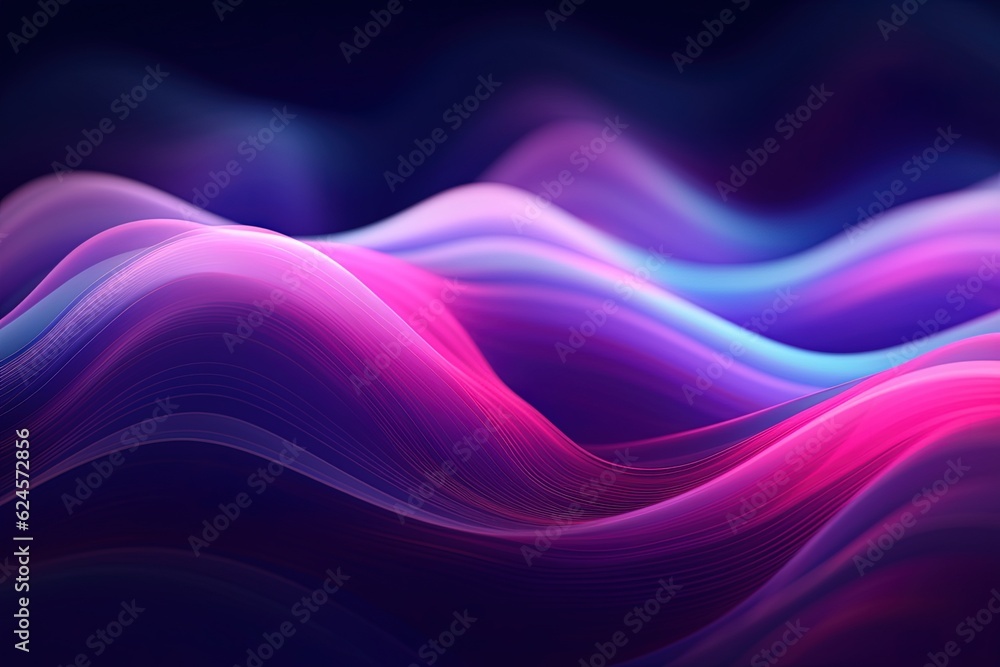 Obraz premium abstract futuristic background with pink blue glowing neon moving high speed wave lines and bokeh lights. Data transfer concept Fantastic wallpaper