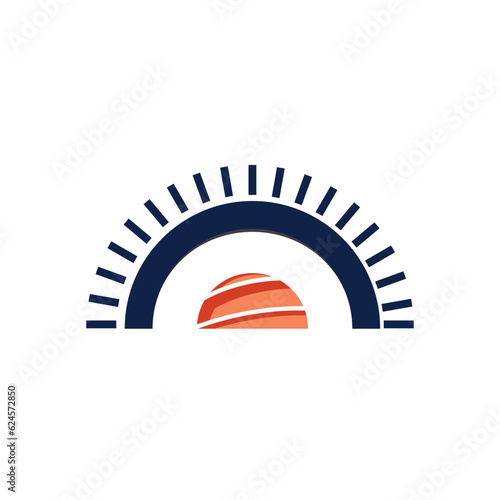 sushi sunrise logo design illustration.