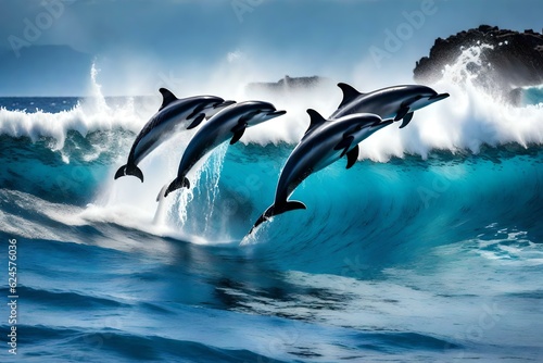 dolphins in the sea generated by AI tool