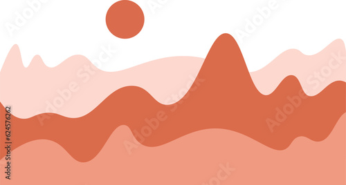 Abstract bohemian landscape illustration vector element