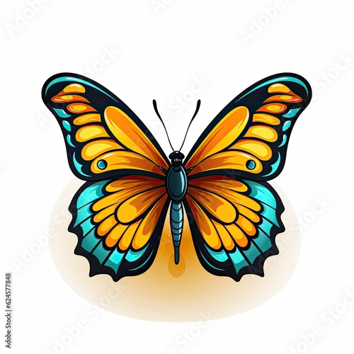 Beautiful colorful butterfly isolated on a white background © AntThyVo