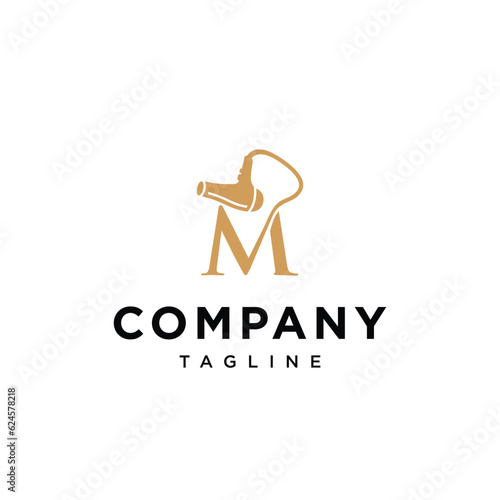 
Letter M Hair Dryer Salon beauty logo vector icon template.eps