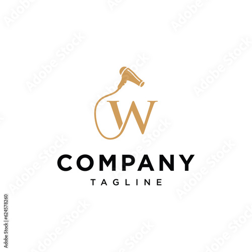 
Letter W Hair Dryer Salon beauty logo vector icon template.eps