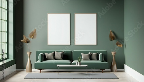 Blank poster, Scandinavian design interior,