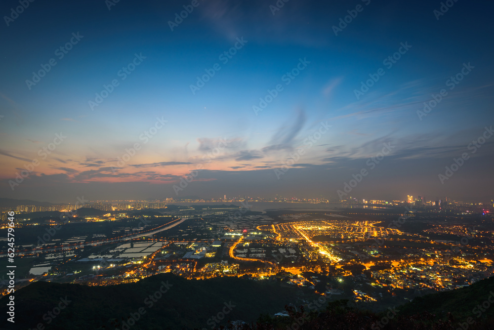 view of the city during sunset view of the city during sunset