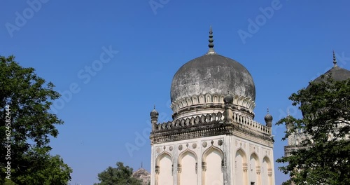 Historic Quli Qutub Shah tombs in Hyderabad, India. They contain the tombs and mosques built by the various kings of the Qutub Shahi dynasty. photo