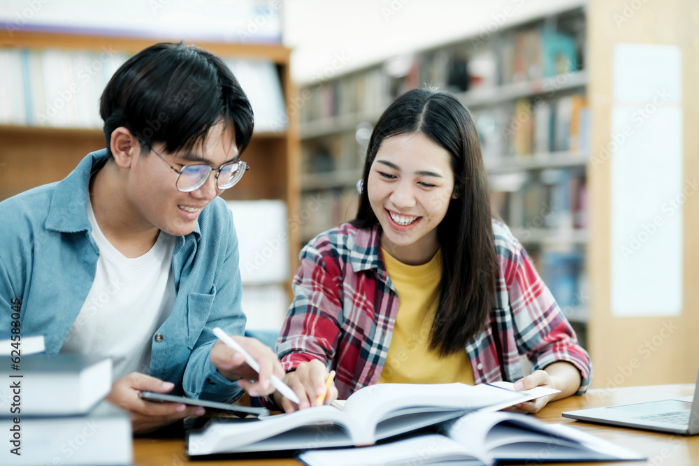 Young students campus helps friend catching up and learning. Young students campus helps friend catching up and learning.
