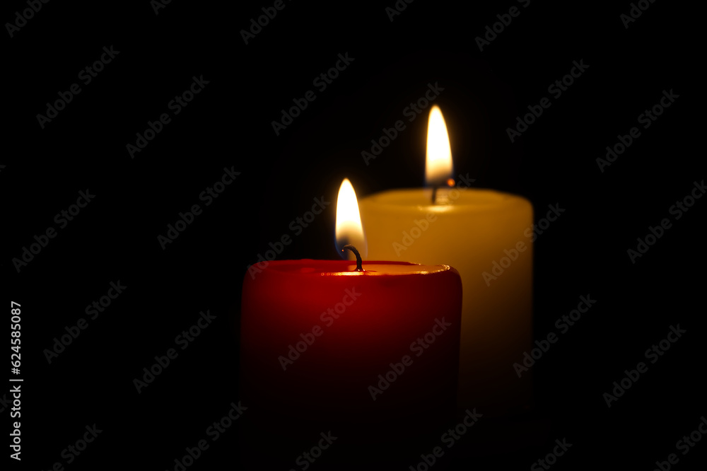 Candle flame in the darkness, hope and memory Candle flame in the darkness, hope and memory