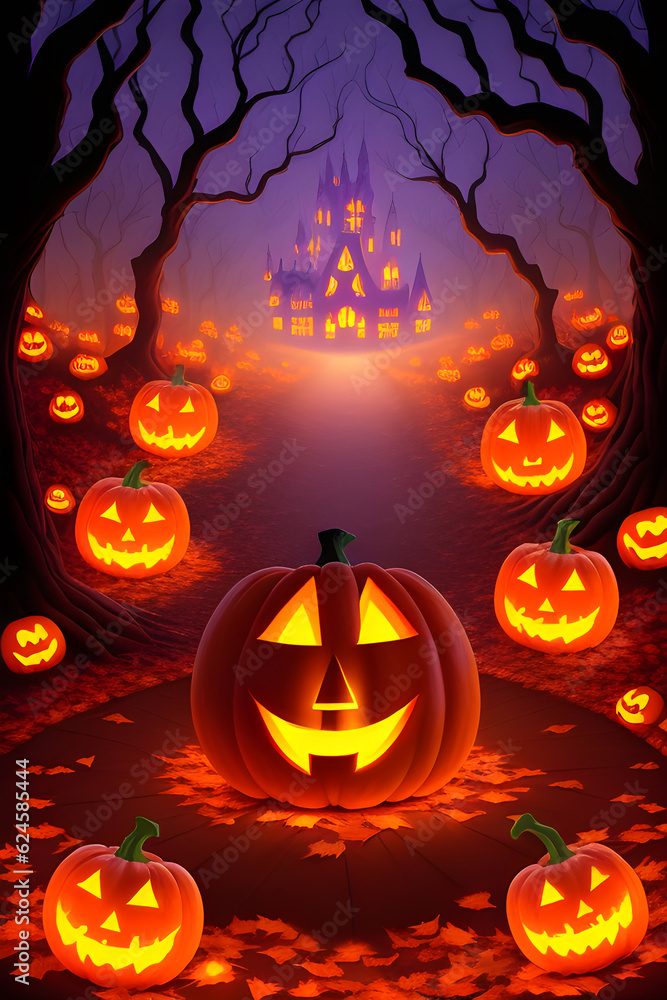 Halloween graphic design featuring a striking combination