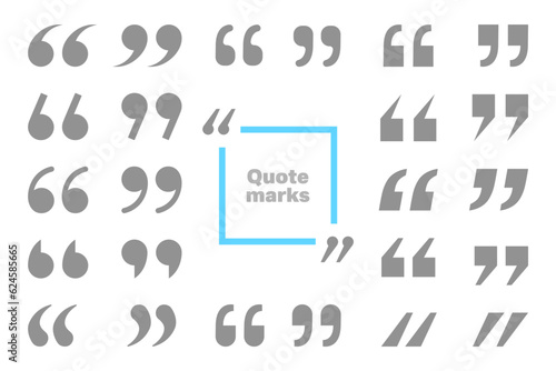 Simple quotation set of various shapes