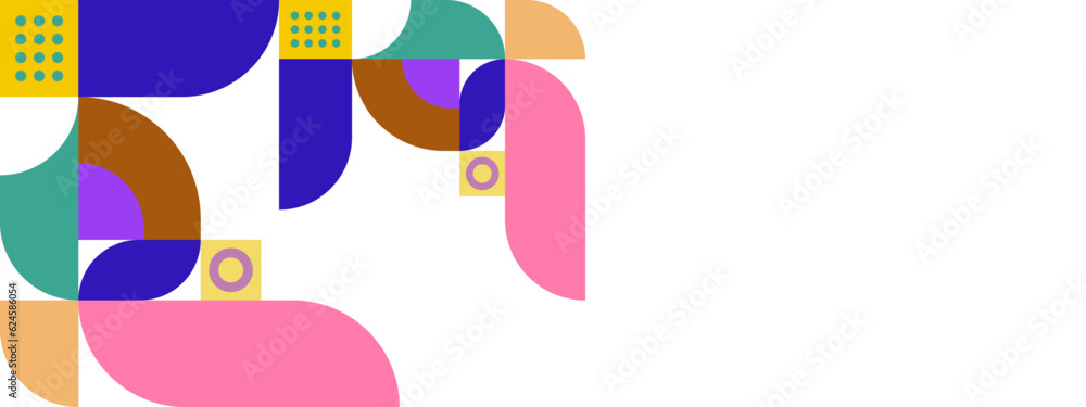 Bold Abstract Colorful Patterns Flat Vector Illustration with Simple Geometric Shapes