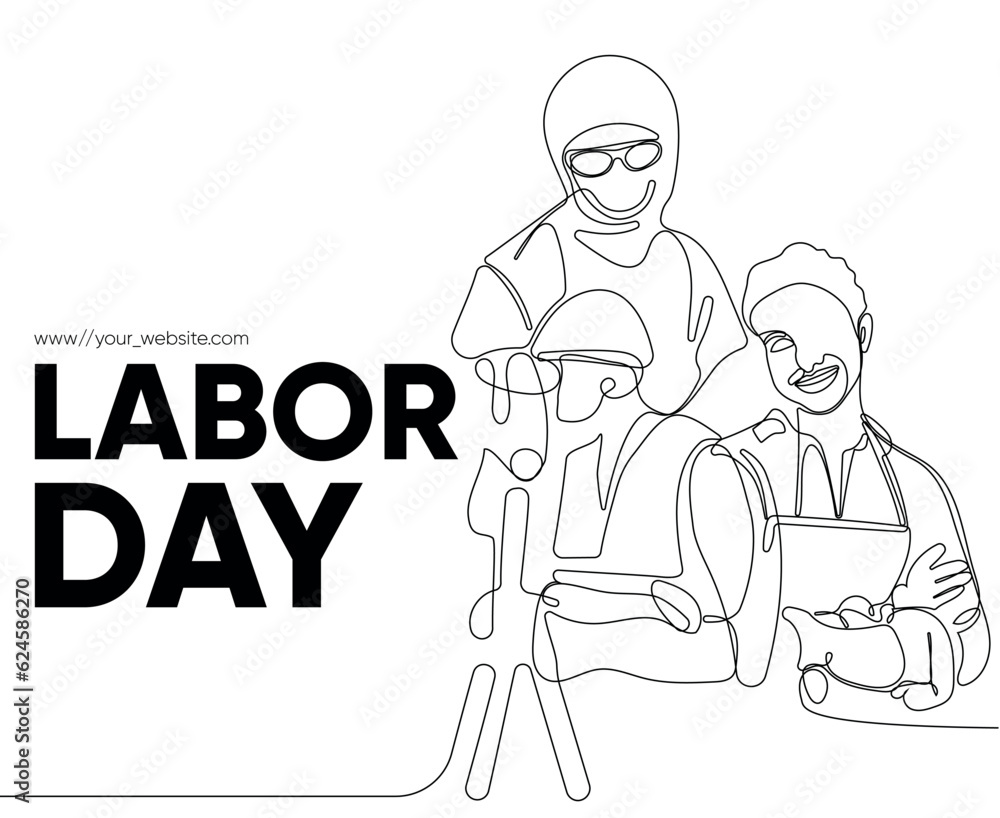 Happy Labour Day simple vector web banner. Set of tools. Lettering Labour Day. Black and white background, banner, poster. Vector illustration Happy Labour Day simple vector web banner. Set of tools. Lettering Labour Day. Black and white background, banner, poster. Vector illustration