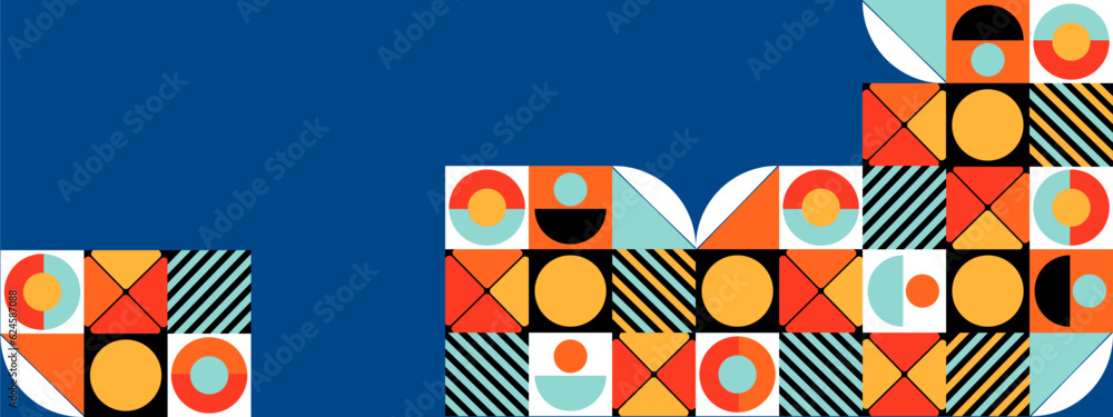 Fototapeta premium Colorful geometric shapes abstract modern background design.