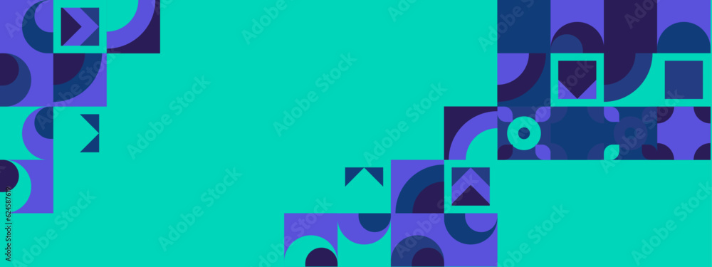 Geometric flat mosaic background with shapes colorful