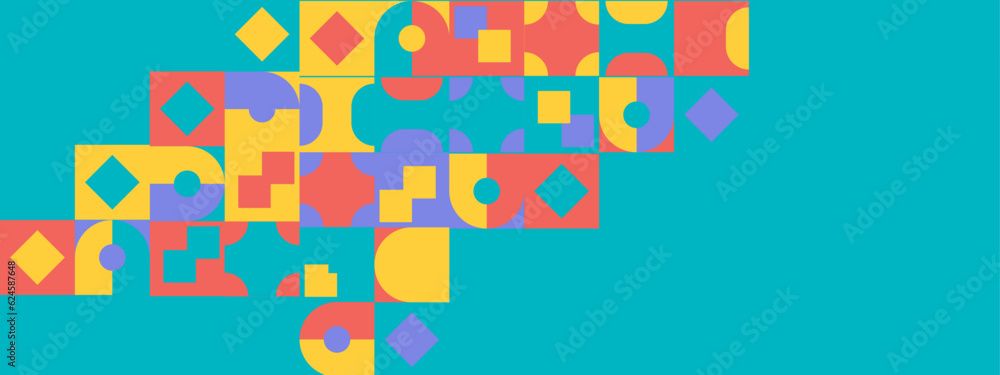 Abstract geometric pattern mosaic design in retro style. Vector illustration. Abstract geometric pattern mosaic design in retro style. Vector illustration.