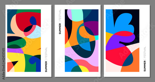 Vector colorful abstract background for summer festival 2023