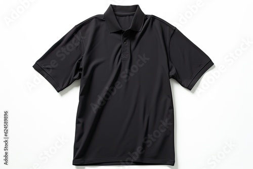 Black Polo shirt, clothes on isolated white background