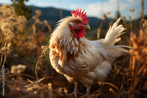 Feathered Marvel: Intricate Details of the Majestic Hen. Generative AI