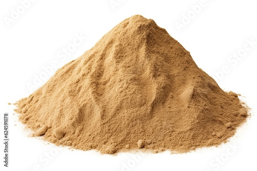 Desert sand pile, dune isolated on white background and texture