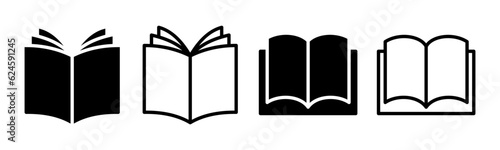 Book icon set illustration. open book sign and symbol. ebook icon