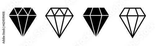 Diamond icon set illustration. diamond gems sign and symbol