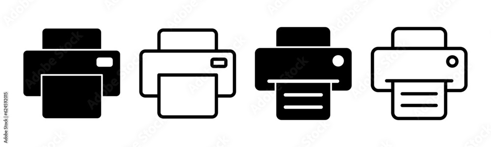 Print icon set illustration. printer sign and symbol Print icon set illustration. printer sign and symbol