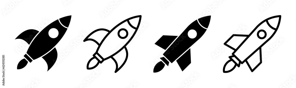 Rocket icon set illustration. Startup sign and symbol. rocket launcher icon Rocket icon set illustration. Startup sign and symbol. rocket launcher icon