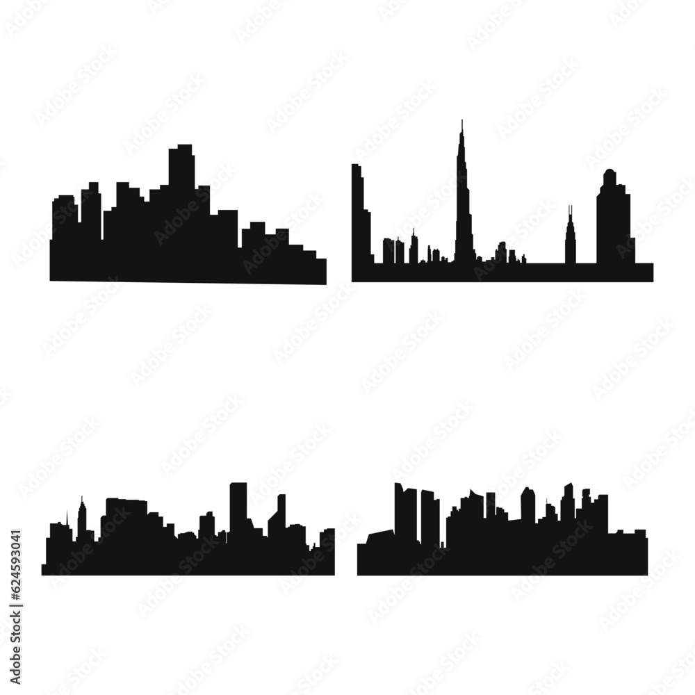 City Silhouette Illustration. For design decoration. Vector Illustration