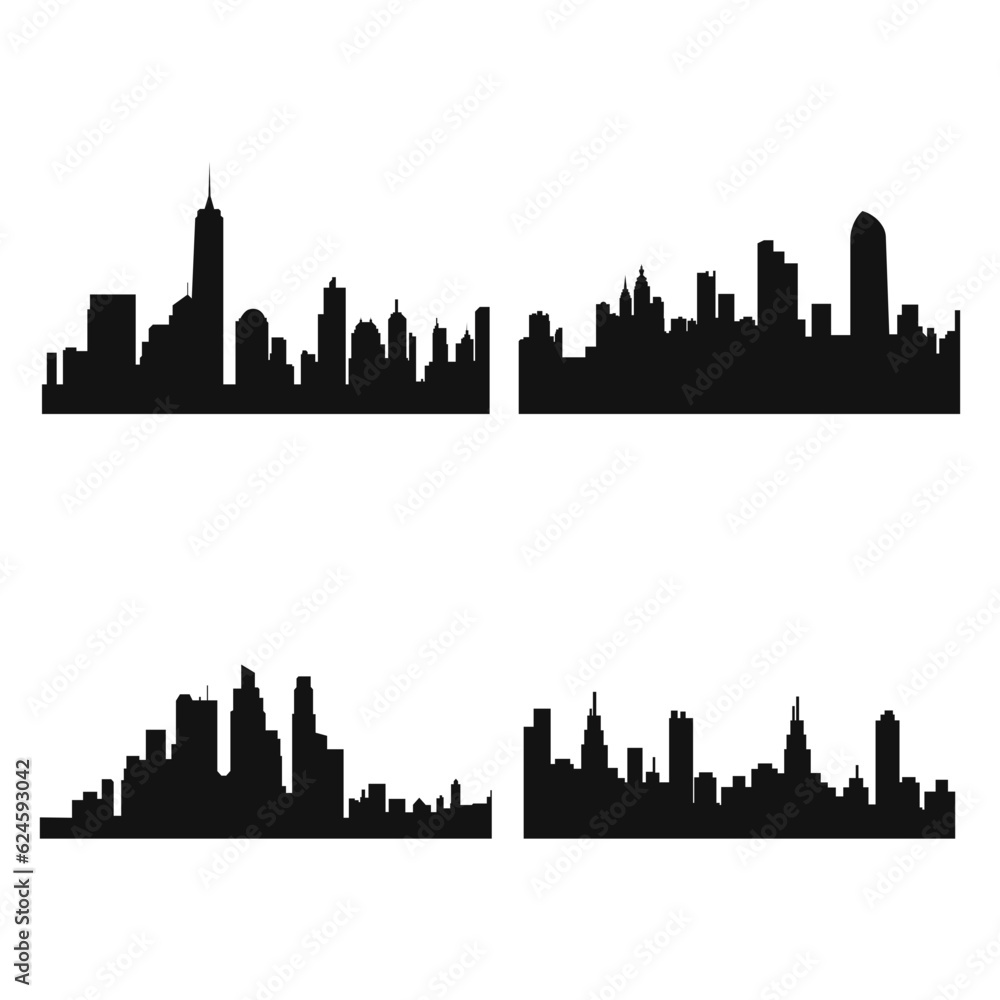 City Silhouette Illustration. For design decoration. Vector Illustration