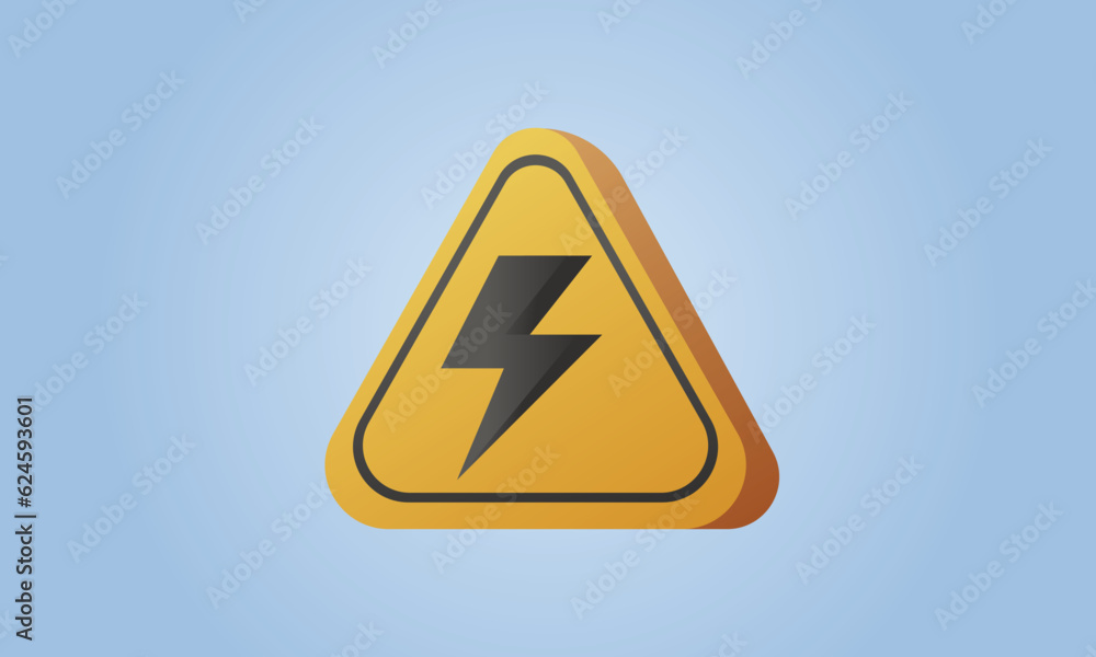 Electric warning sign.on blue background.Vector Design Illustration. Electric warning sign.on blue background.Vector Design Illustration.