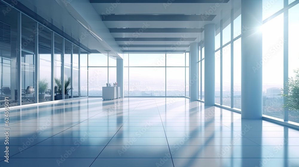 Fototapeta premium White cleared Blurred office background