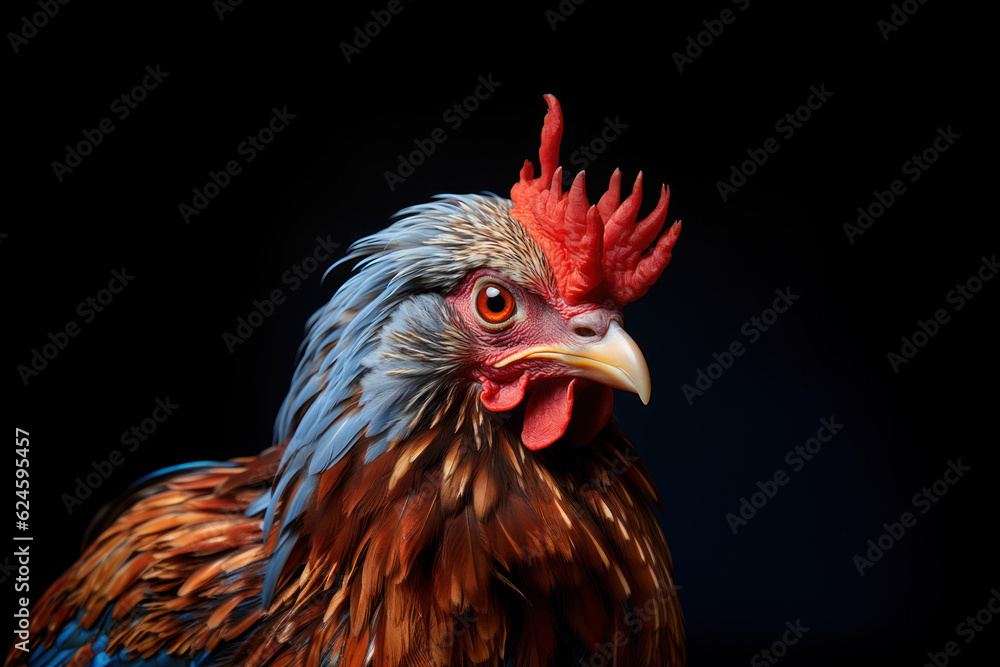 Feathered Marvel: Intricate Details of the Majestic Hen. Generative AI