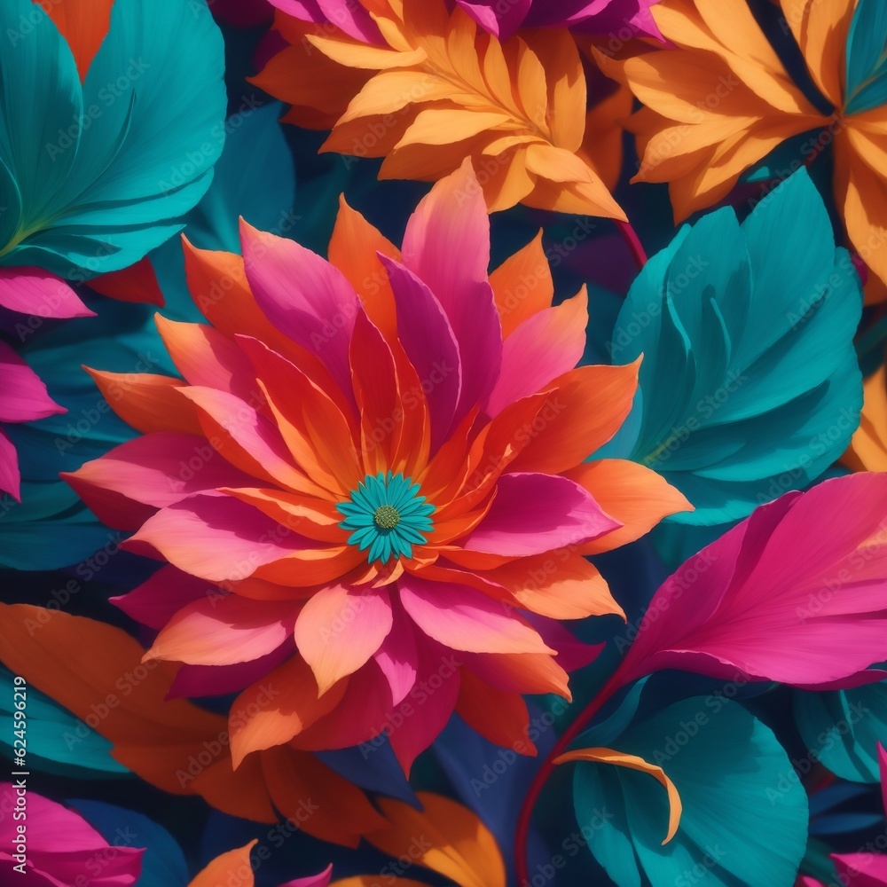 3D flower bouquet background