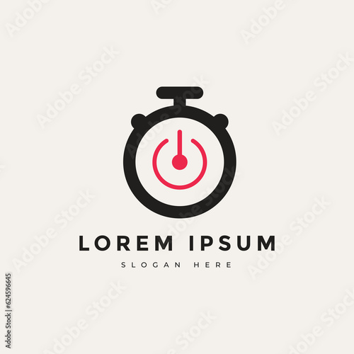 timer clock logo design vector graphic illustration