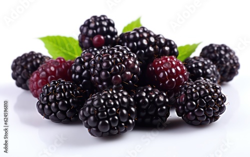 bunch of blackberry isolated on white background