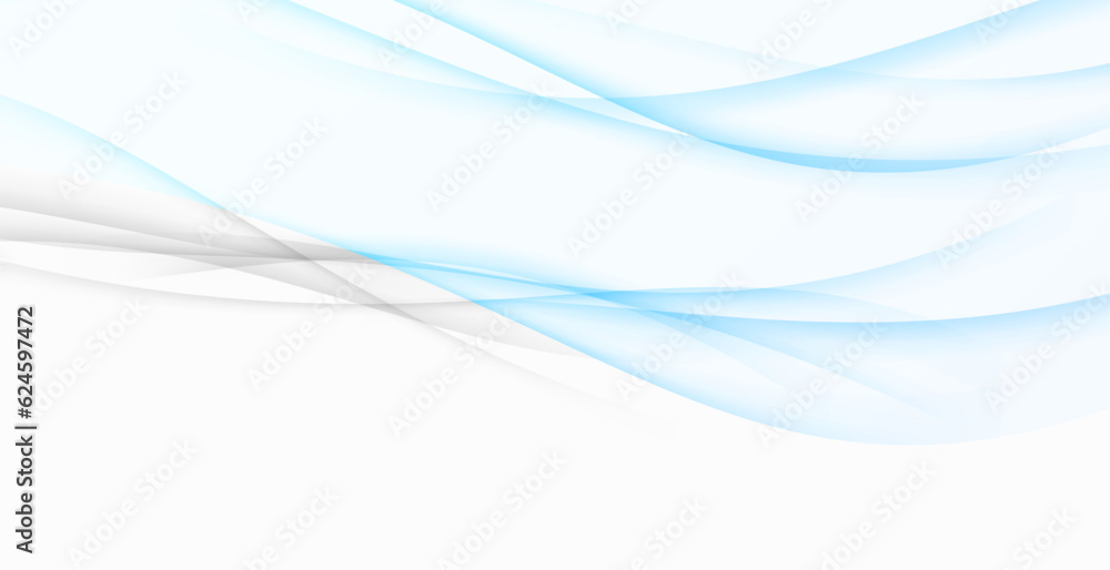 Blue soft blue lines background with elegant grey swoosh lines border. Vector illustration